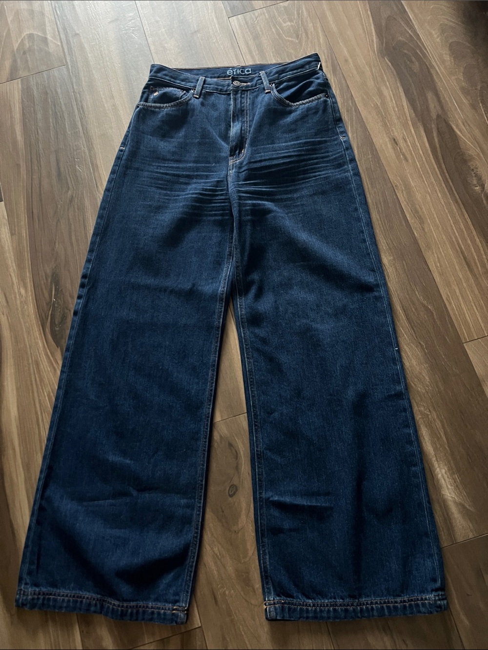 Ética Wide Leg High-Rise Jeans - Dark Blue